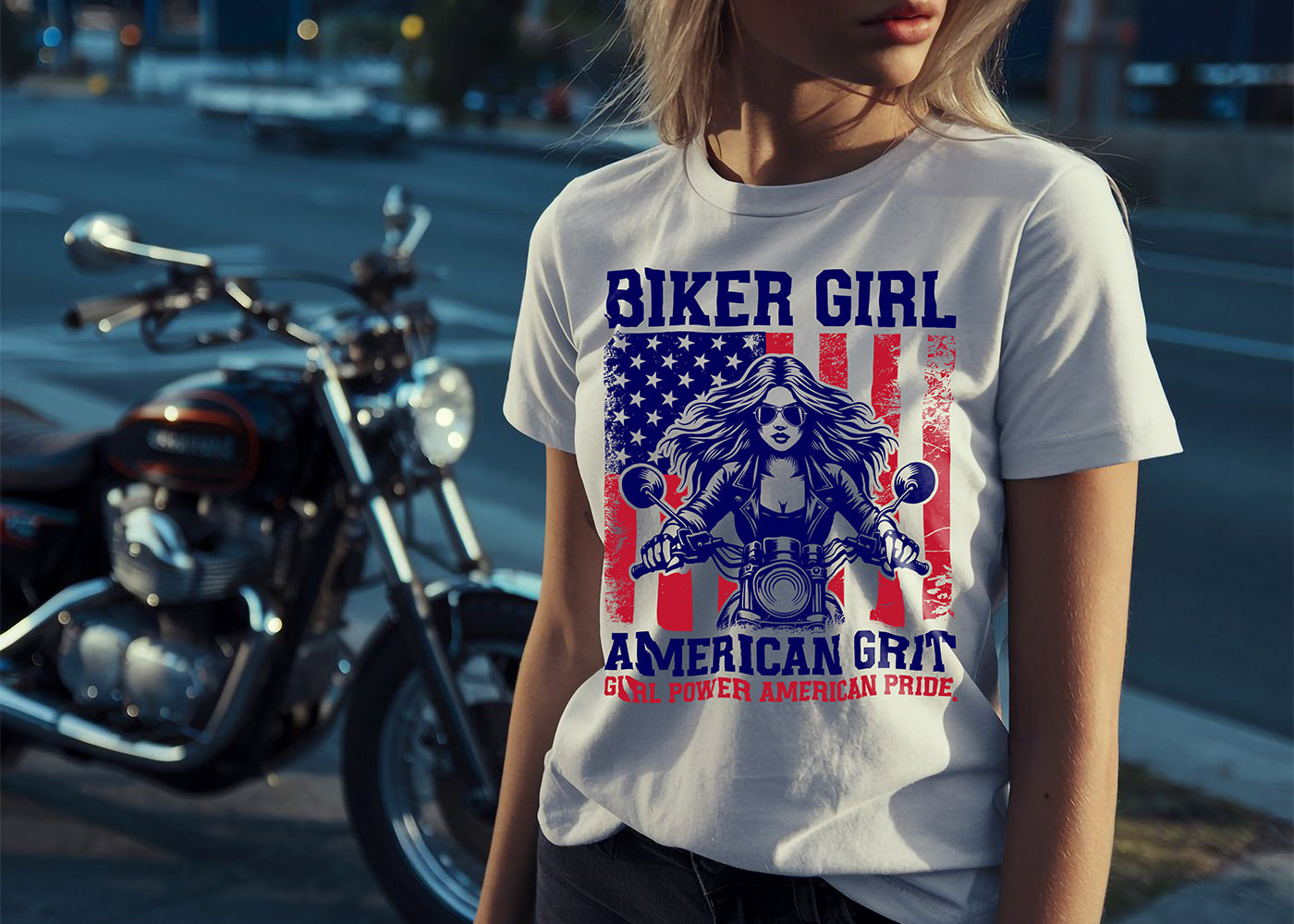 BIKER GIRL 210 GSM Cotton T-Shirt | Bevrook